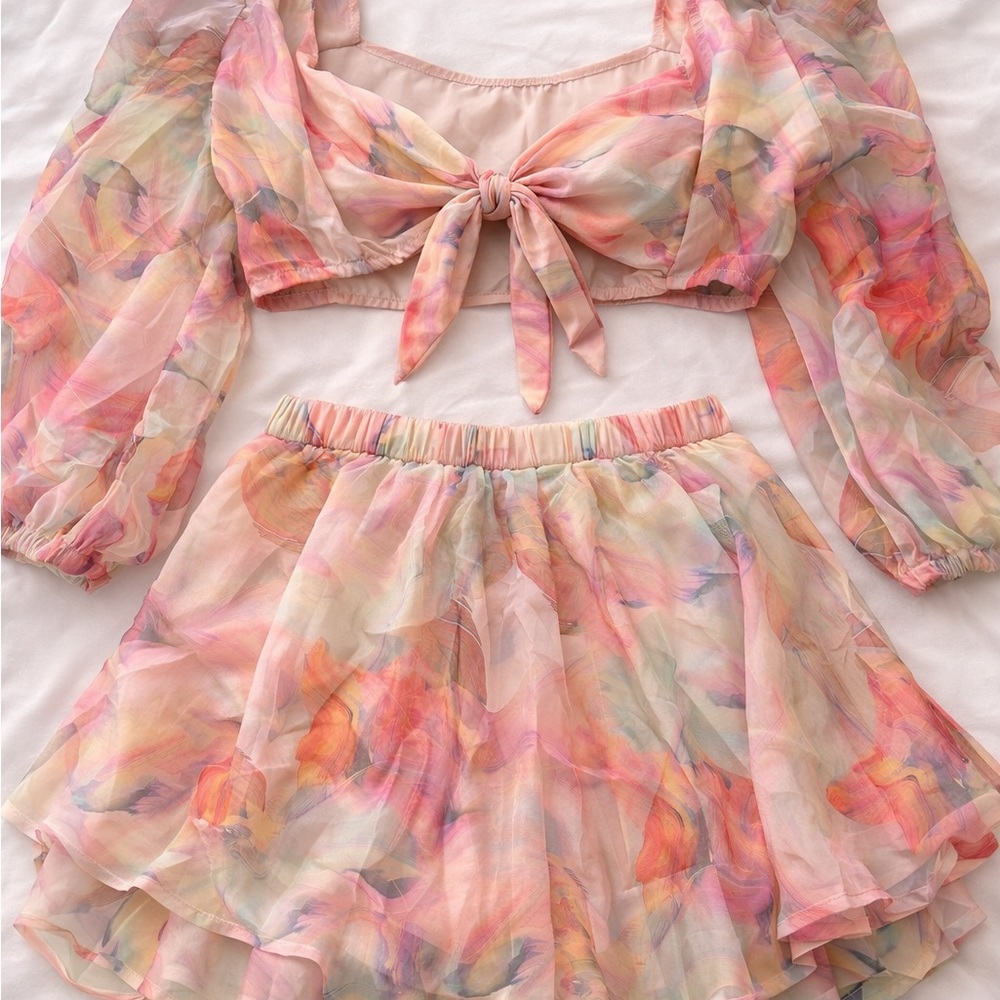 SHEIN Multicolor Chiffon Set